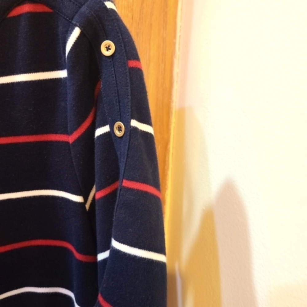 Talbots Navy Stripe Soft Cotton Dress. Women Size Small. - Picture 2 of 4